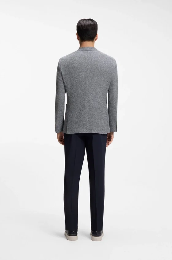 Patterned regular-fit jacket in a linen blend Patterned regular-fit jacket in a linen blend