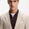 Patterned regular-fit jacket in a linen blend Patterned regular-fit jacket in a linen blend