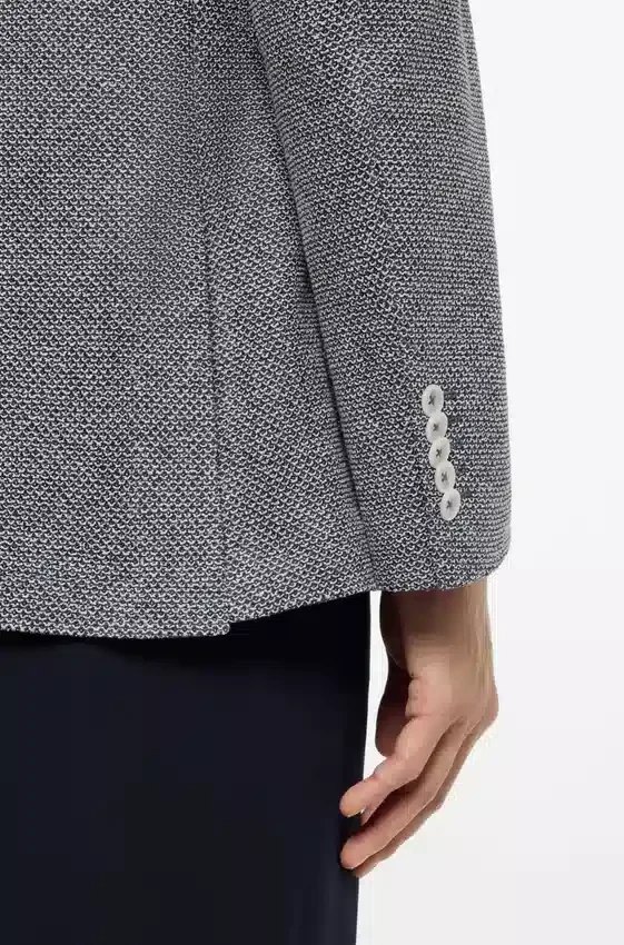 Patterned regular-fit jacket in a linen blend Patterned regular-fit jacket in a linen blend