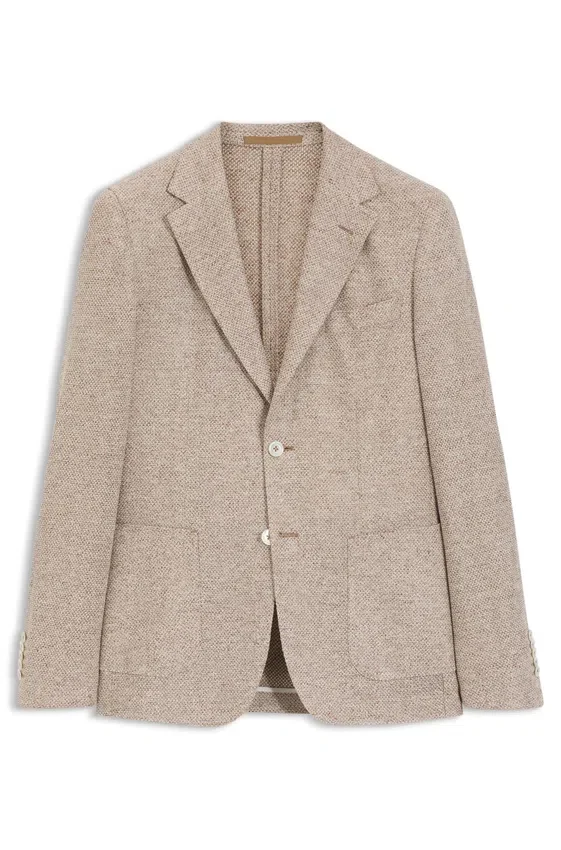 Patterned regular-fit jacket in a linen blend Patterned regular-fit jacket in a linen blend