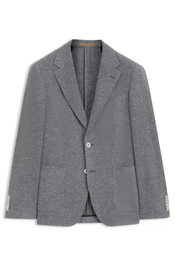 Patterned regular-fit jacket in a linen blend Patterned regular-fit jacket in a linen blend