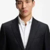 Patterned regular-fit jacket in virgin wool