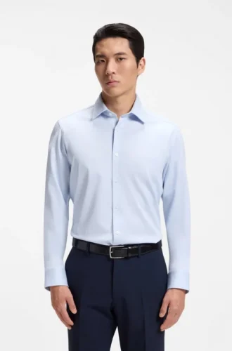 Patterned regular-fit shirt in cotton jersey