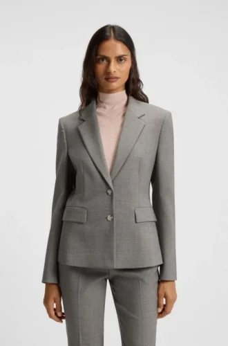 Patterned slim-fit blazer in a wool blend
