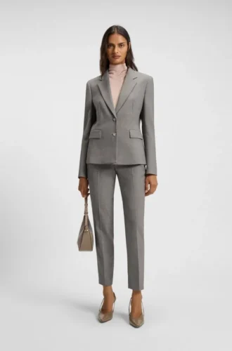 Patterned slim-fit blazer in a wool blend