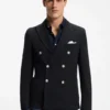 Patterned slim-fit jacket in a cotton blend Patterned slim-fit jacket in a cotton blend