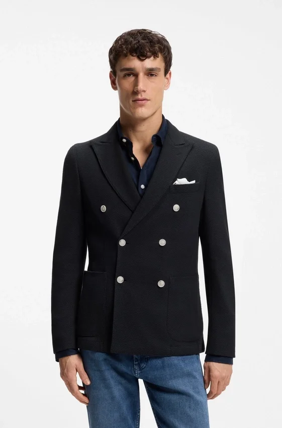 Patterned slim-fit jacket in a cotton blend Patterned slim-fit jacket in a cotton blend