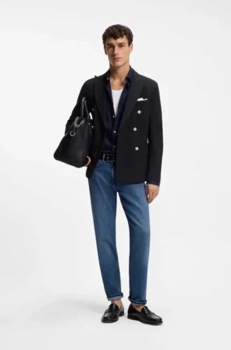 Patterned slim-fit jacket in a cotton blend Patterned slim-fit jacket in a cotton blend