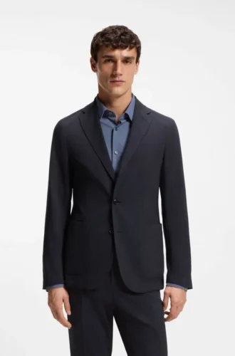 Patterned slim-fit jacket in a wool blend