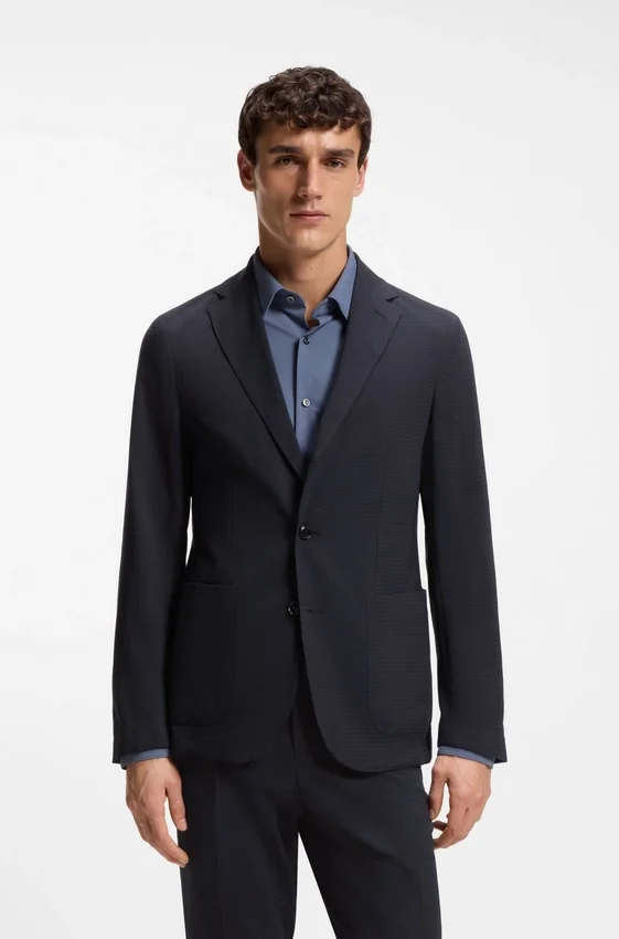 Patterned slim-fit jacket in a wool blend Patterned slim-fit jacket in a wool blend
