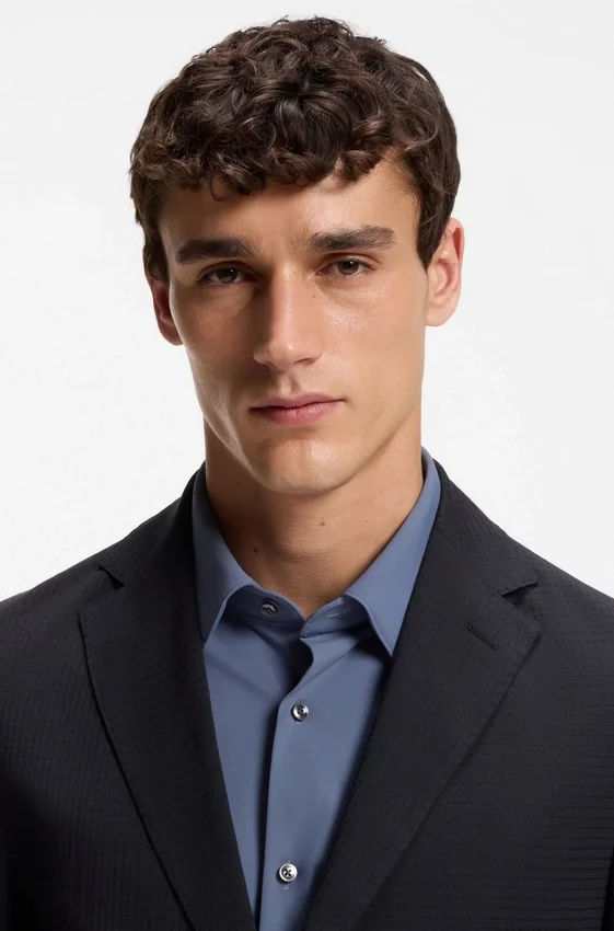 Patterned slim-fit jacket in a wool blend Patterned slim-fit jacket in a wool blend