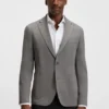 Patterned slim-fit jacket in comfort-stretch cloth