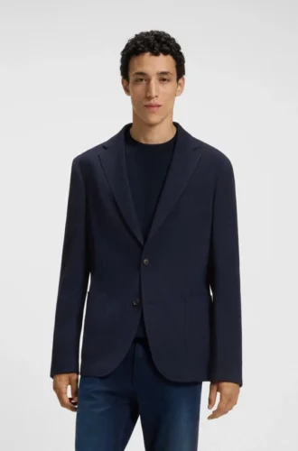 Patterned slim-fit jacket in comfort-stretch cloth