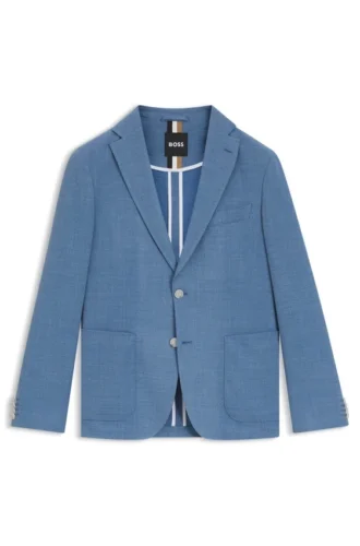 Patterned slim-fit jacket in comfort-stretch cloth