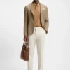 Patterned slim-fit jacket in comfort-stretch cloth