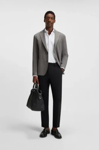 Patterned slim-fit jacket in comfort-stretch cloth