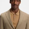 Patterned slim-fit jacket in comfort-stretch cloth