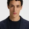 Patterned slim-fit jacket in comfort-stretch cloth