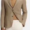 Patterned slim-fit jacket in comfort-stretch cloth