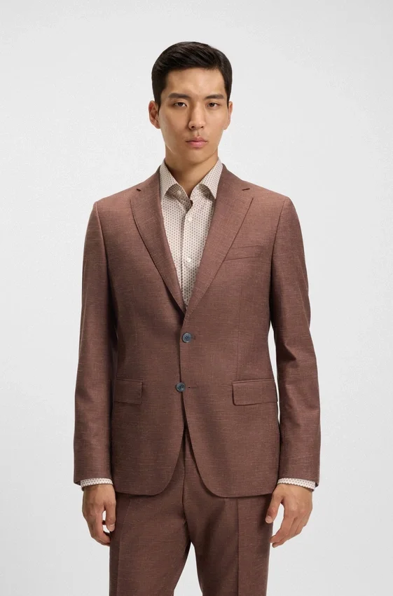 Patterned slim-fit jacket in stretch fabric Patterned slim-fit jacket in stretch fabric