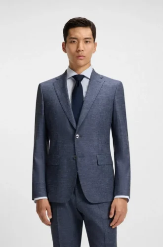 Patterned slim-fit jacket in stretch fabric Patterned slim-fit jacket in stretch fabric