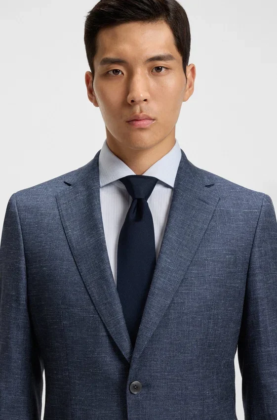 Patterned slim-fit jacket in stretch fabric Patterned slim-fit jacket in stretch fabric