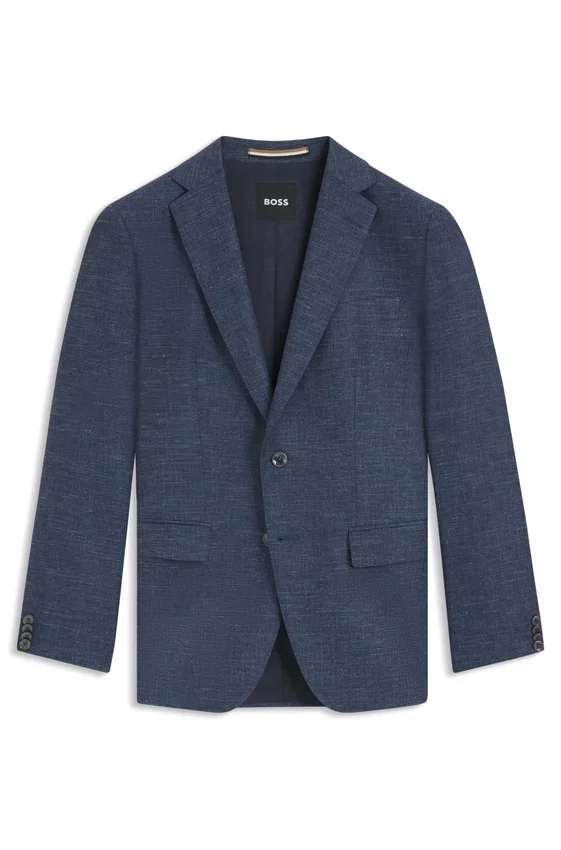 Patterned slim-fit jacket in stretch fabric Patterned slim-fit jacket in stretch fabric