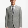 Patterned slim-fit jacket in stretch wool