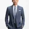 Patterned slim-fit jacket in stretch wool