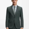 Patterned slim-fit jacket in stretch wool