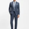 Patterned slim-fit jacket in stretch wool