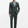 Patterned slim-fit jacket in stretch wool