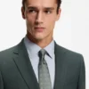 Patterned slim-fit jacket in stretch wool