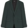 Patterned slim-fit jacket in stretch wool