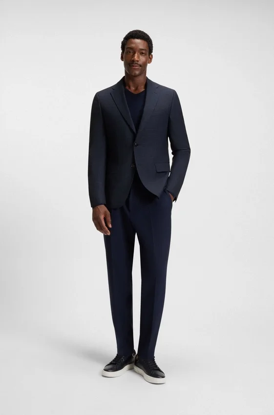 Patterned slim-fit jacket in virgin wool Patterned slim-fit jacket in virgin wool