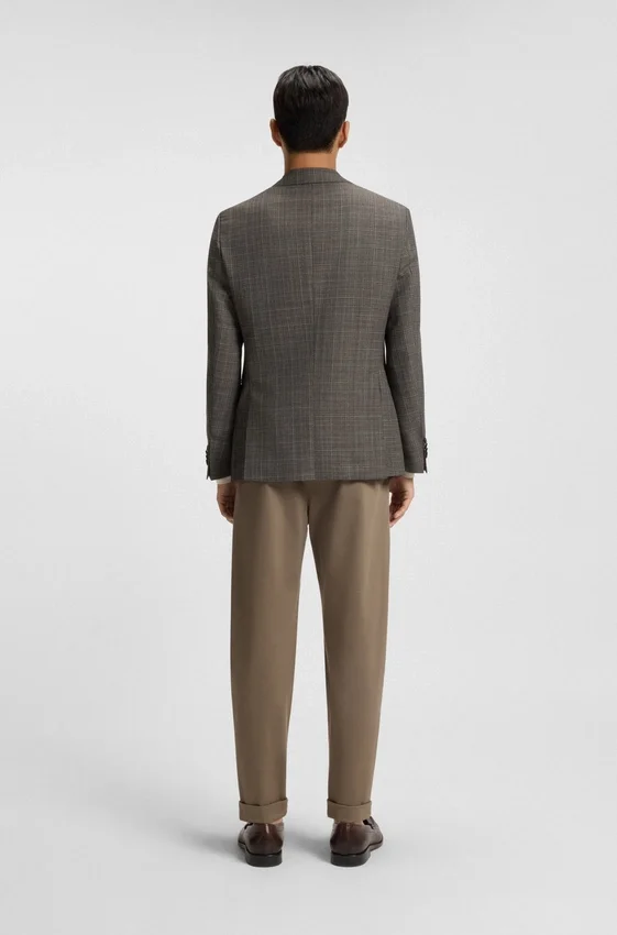 Patterned slim-fit jacket in virgin wool Patterned slim-fit jacket in virgin wool