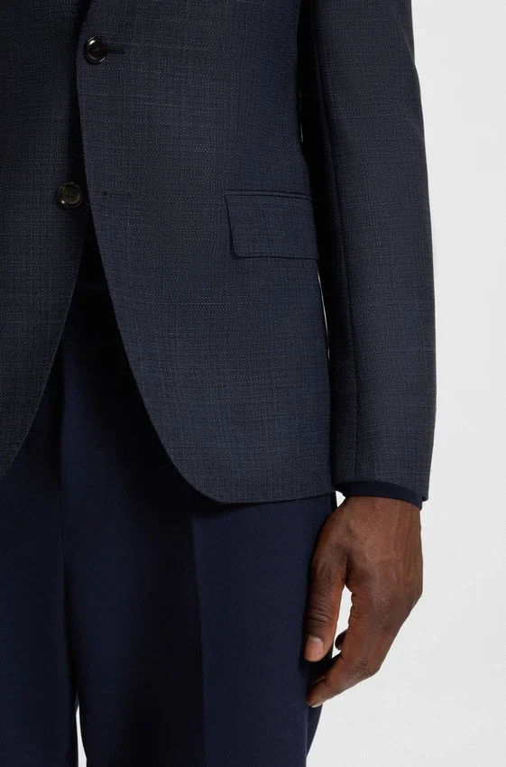 Patterned slim-fit jacket in virgin wool Patterned slim-fit jacket in virgin wool