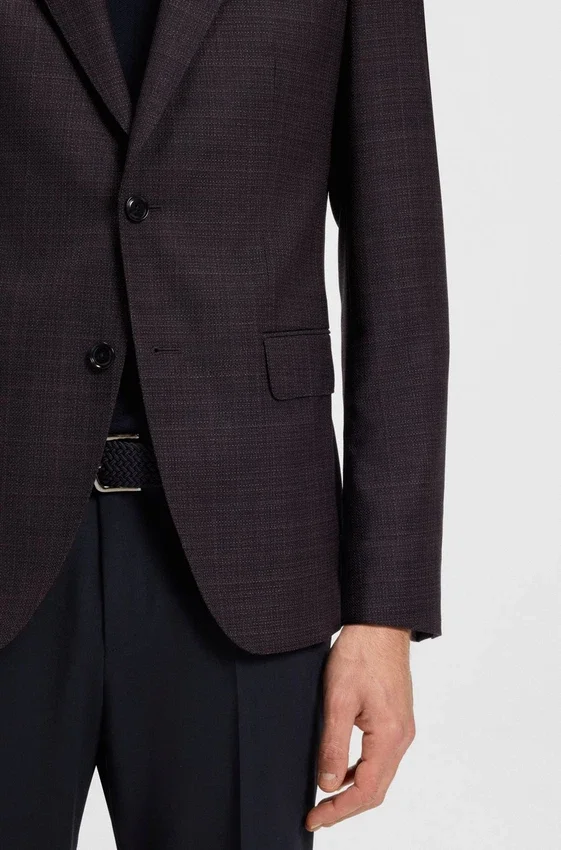Patterned slim-fit jacket in virgin wool Patterned slim-fit jacket in virgin wool