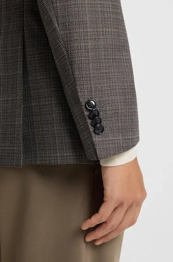 Patterned slim-fit jacket in virgin wool Patterned slim-fit jacket in virgin wool