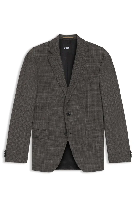 Patterned slim-fit jacket in virgin wool Patterned slim-fit jacket in virgin wool