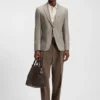 Patterned slim-fit jacket in wool and cashmere