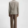 Patterned slim-fit jacket in wool and cashmere