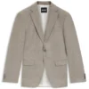Patterned slim-fit jacket in wool and cashmere