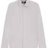 Patterned slim-fit shirt in cotton-blend jersey