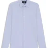 Patterned slim-fit shirt in cotton-blend jersey