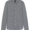 Patterned slim-fit shirt in flex-weave fabric
