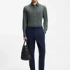 Patterned slim-fit shirt in performance-stretch jersey