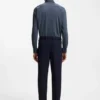 Patterned slim-fit shirt in performance-stretch jersey