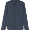 Patterned slim-fit shirt in performance-stretch jersey