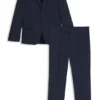 Patterned slim-fit suit in stretch wool